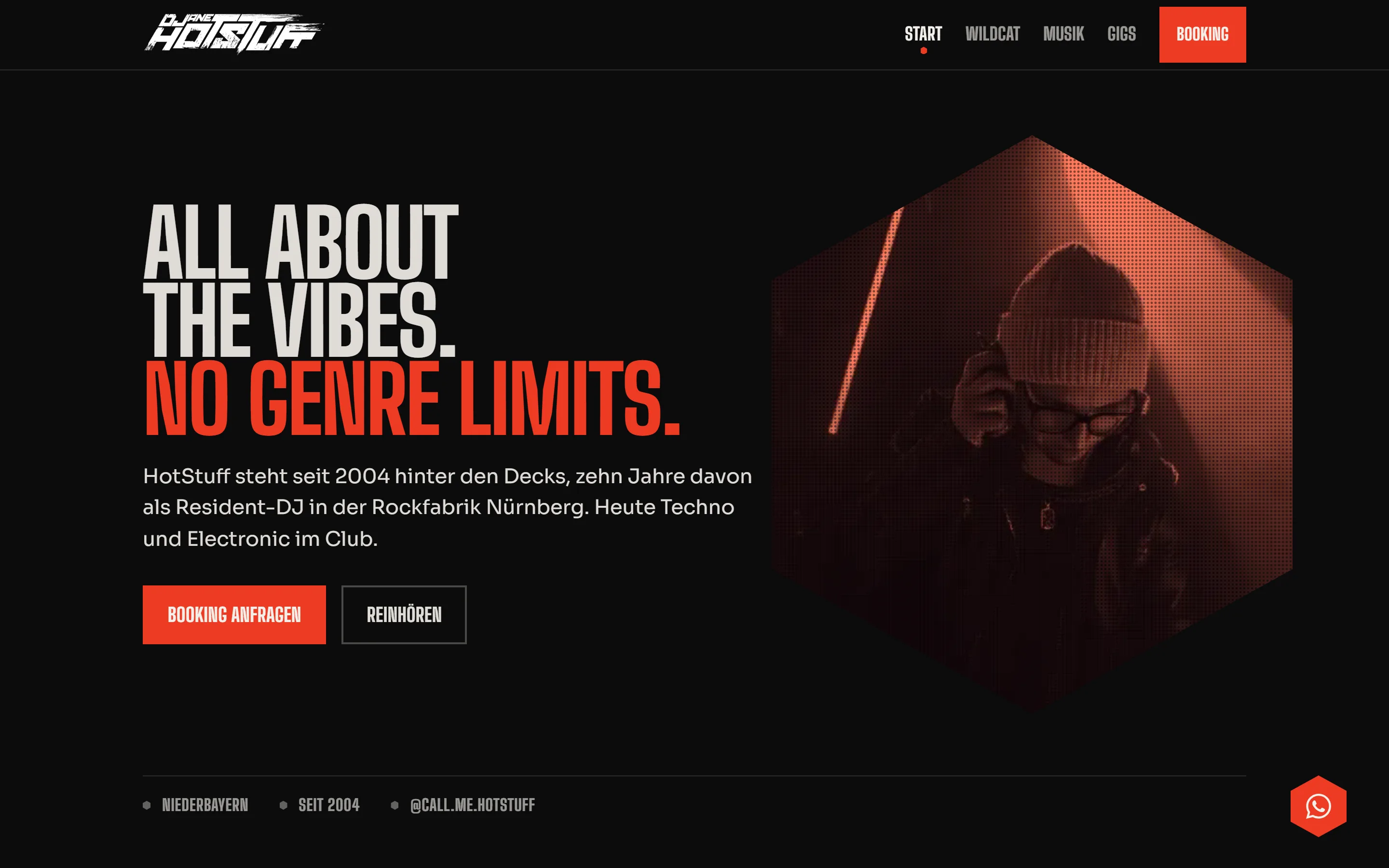 DJane HotStuff: Startseite auf dem Desktop